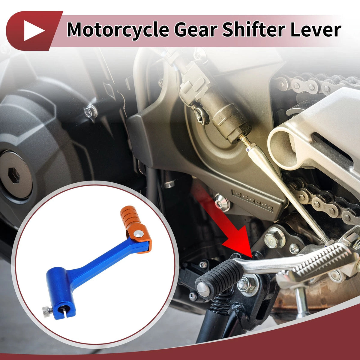 Folding Gear Shifter Lever for Bosuer Cheetah Blue and Orange