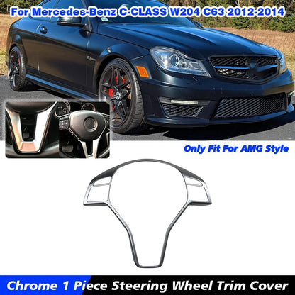 1X Chrome Steering Wheel Trim Cover for Mercedes Benz C-Class