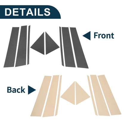 8 Pcs Door Pillar Window Trim for Toyota BZ4X (2022-2023) Carbon Fiber Black