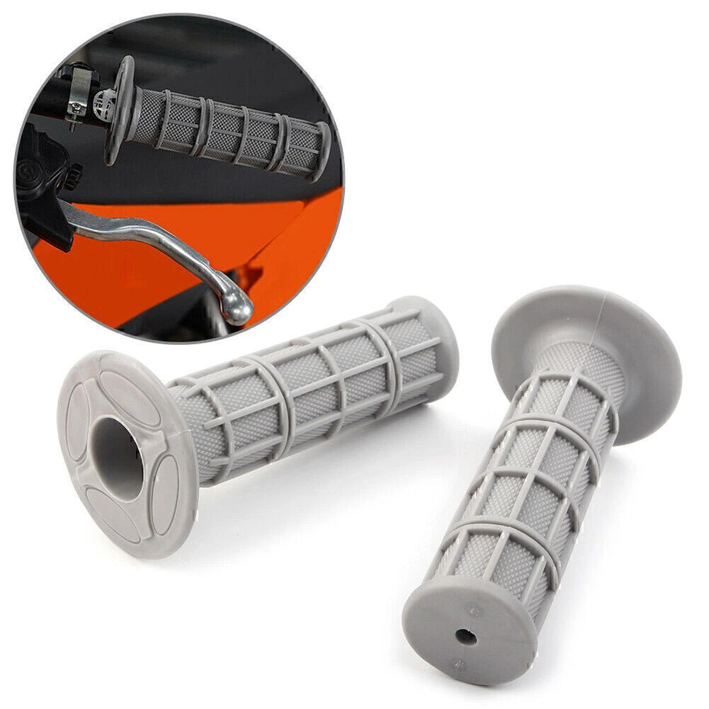 7/8" Soft Rubber Grey Pro Hand Grips for ATV MX Dirt Bike Enduro