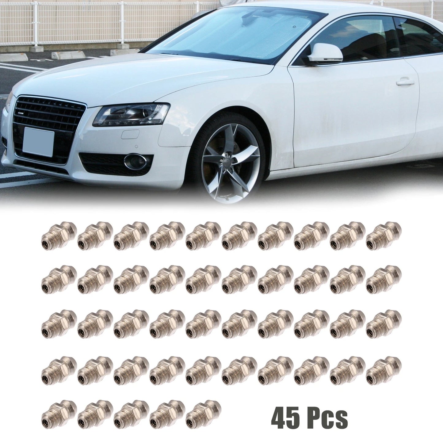 45pcs M6 x 1 Nickel Plated Straight Grease Nipple Fitting for Motorcycle Car
