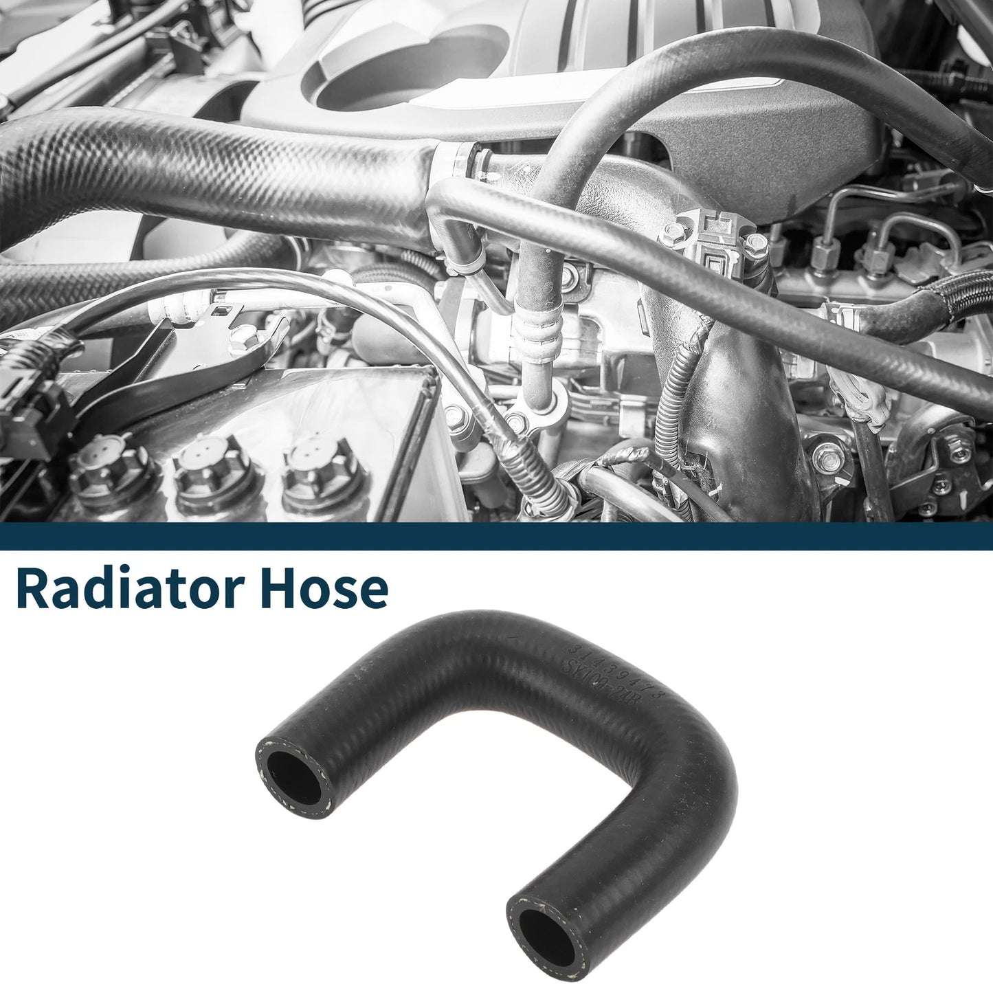 Upper Radiator Hose for Volvo S60 (2011-2016) Rubber Black