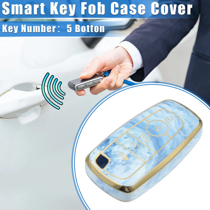 Key Fob Cover 5 Button for Ford Smart Key - Durable TPU Blue
