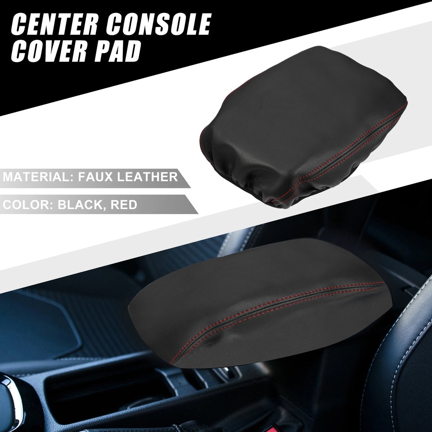 Center Console Cover for Mitsubishi Outlander 2022-2023 Black Red Stitch