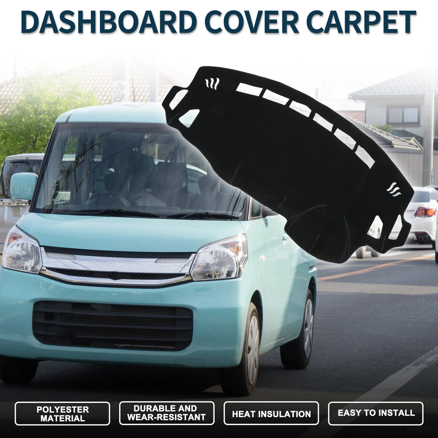Dashboard Cover Mat for Suzuki Spacia MK32S (2013-2017) Black 1 Set