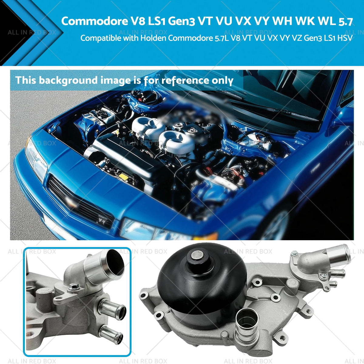 Water Pump for Holden Commodore 5.7L V8 VT VU VX VY VZ Gen3 LS1 HSV (1997-2007)
