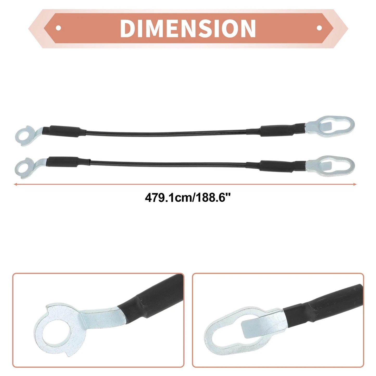 Tailgate Support Cables for Ford Ranger 1983-1992 (2 x Cables)