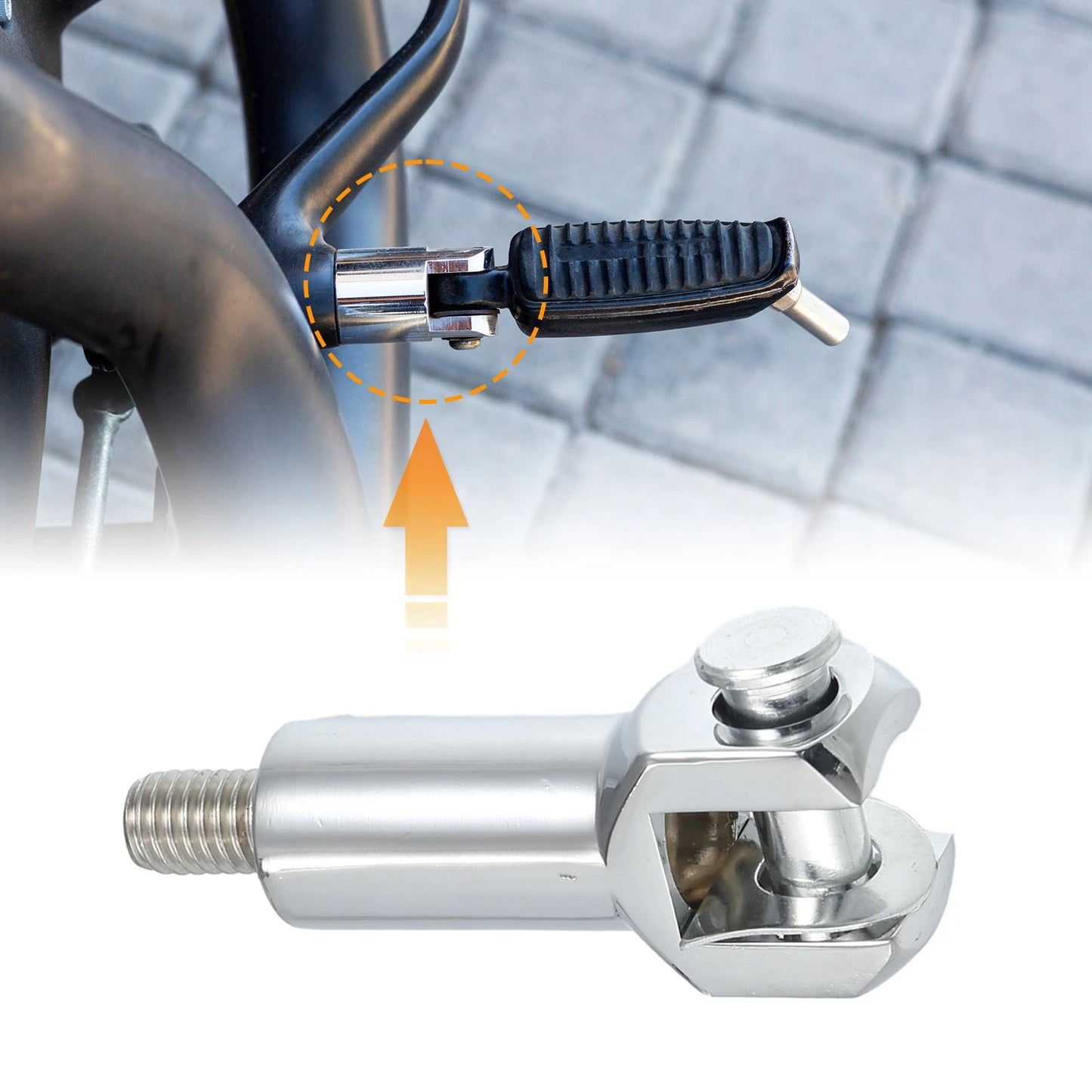 Passenger Foot Peg Footrest Mounts Clevis for Harley Softail Silver Tone