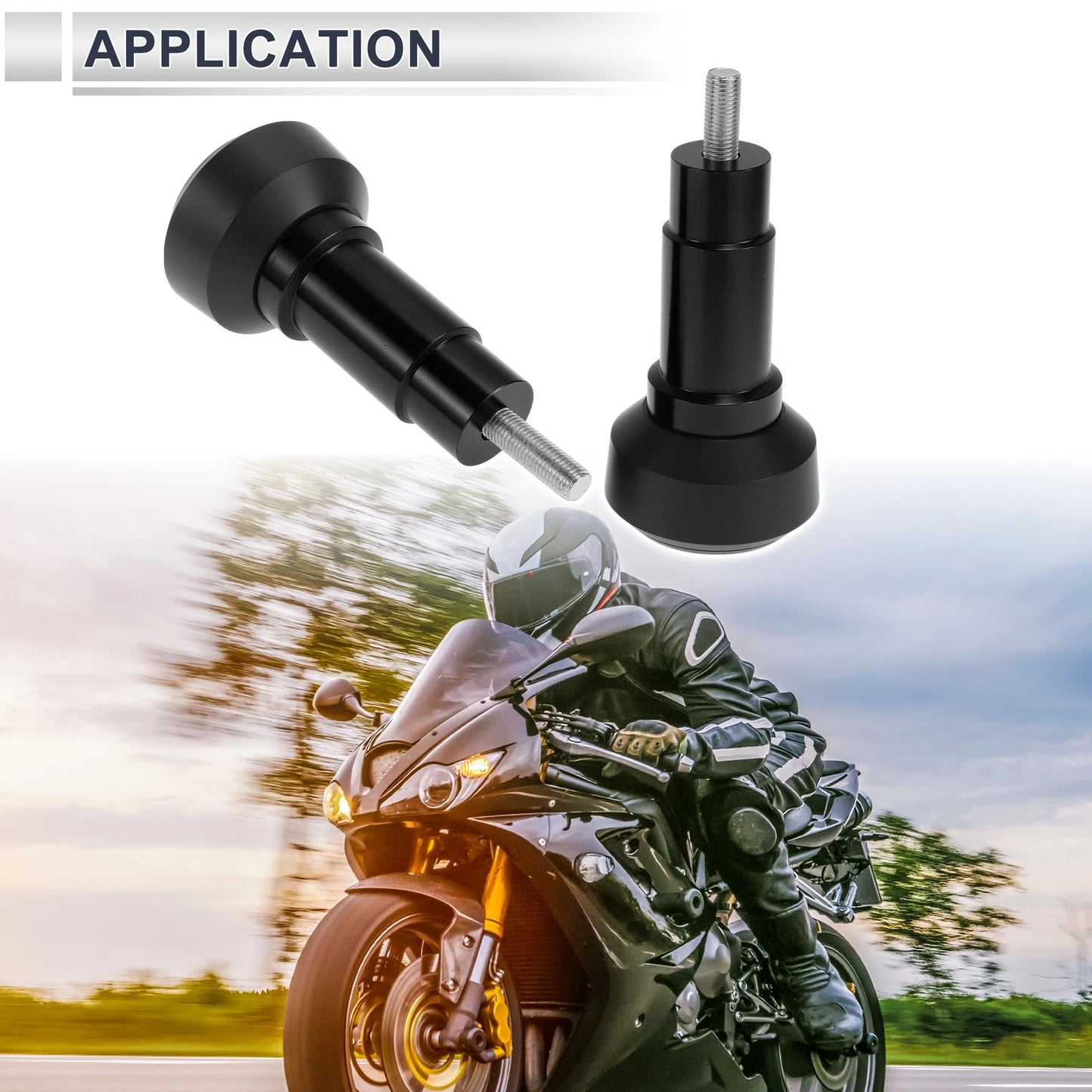 Frame 1.1" Aluminum Alloy Plastic Motorcycle Slider Frame 2 x Black
