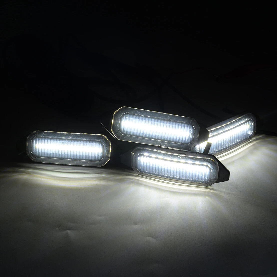 4Pc Front Black Lens LED Grille Lights for Toyota RAV4 (2019-2022)