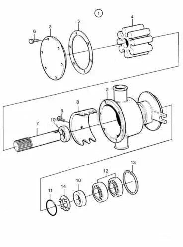 Water Pump Repair Kit for Volvo Penta Marine Diesel Engines 18-3262