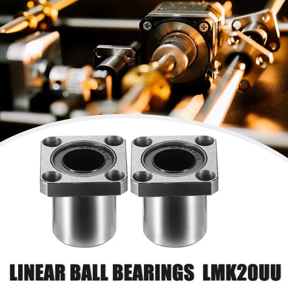 2 x LMK20UU 20mm IDx32x42 Flange Linear Ball Bearings for LMK