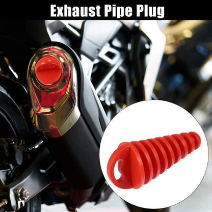 Silencer Exhaust Pipe Plug 2 x 15-38mm Rubber Red for Motorcycle