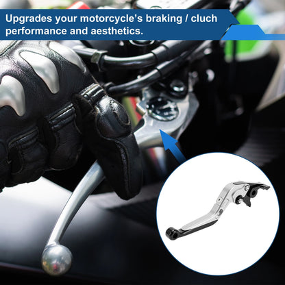 2 x Brake Clutch Levers Silver Tone Black for Kawasaki ZX7R (1989–2003)