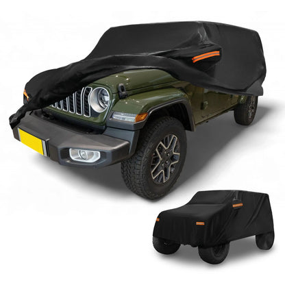 Waterproof All Weather Car Cover for Jeep Wrangler 4DR Black (2018-2023)