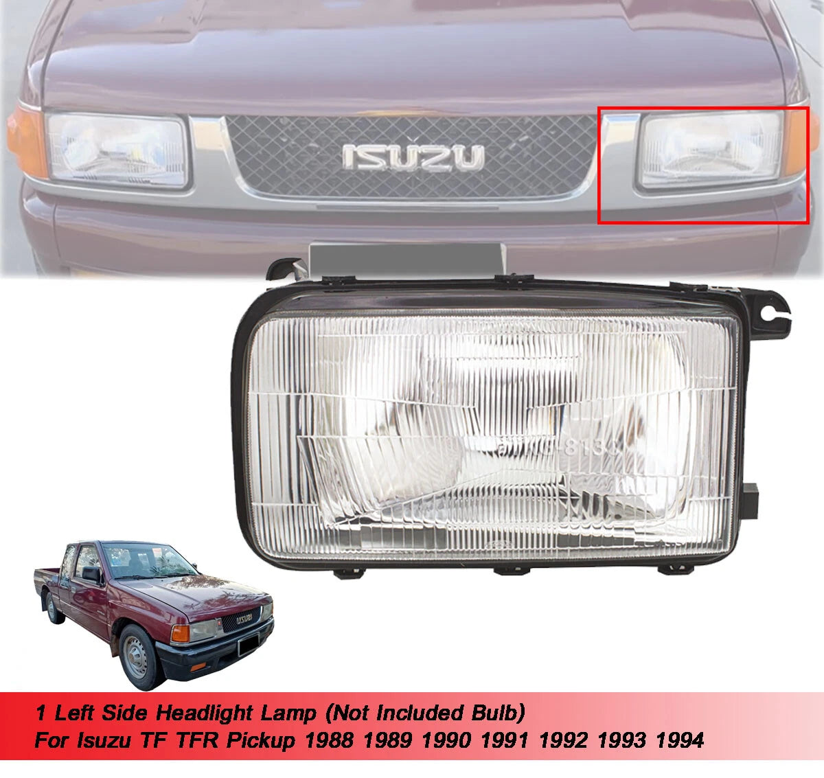 Left Side Headlight for Isuzu TF TFR Ute(1988-1994)