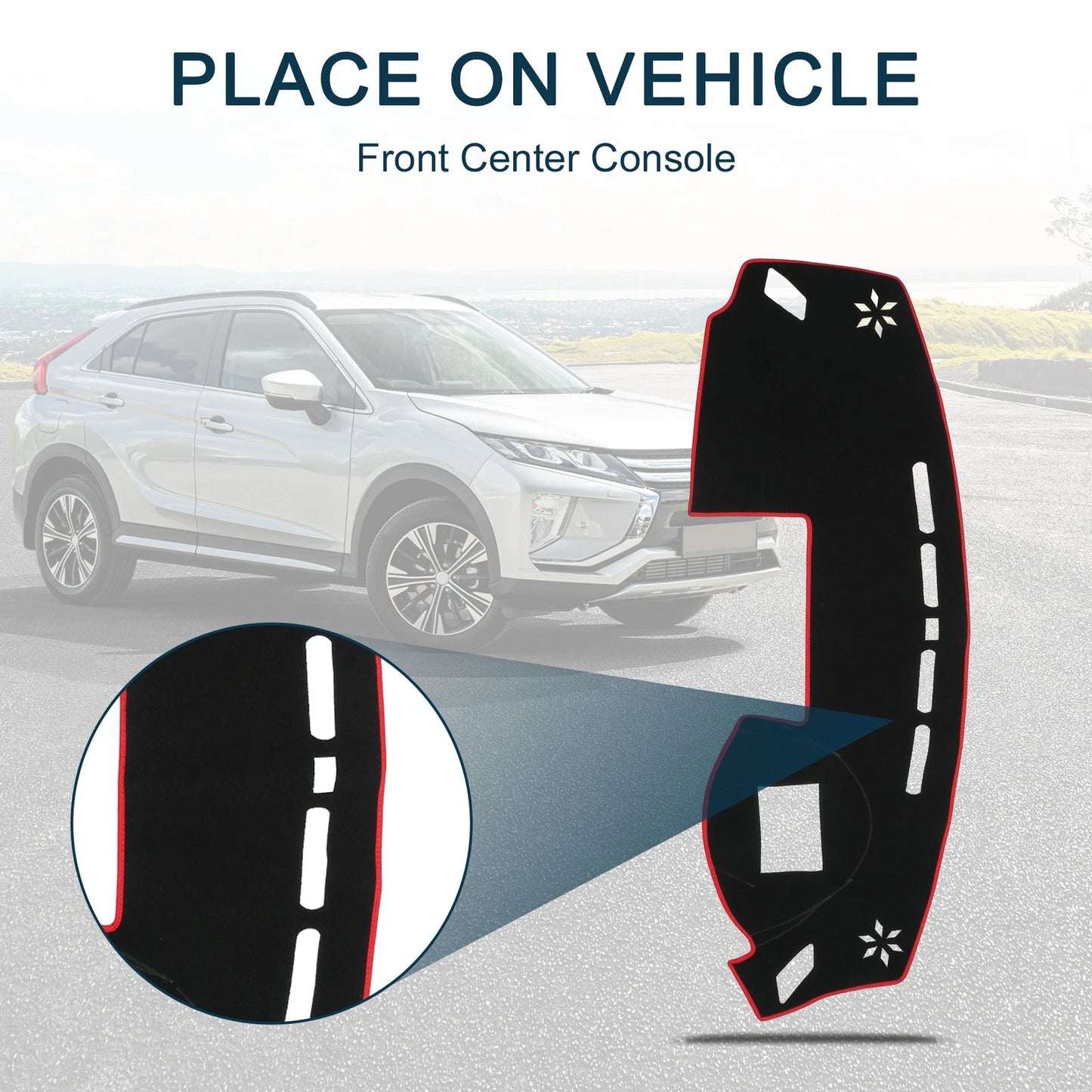 Dash Cover Mat for Mitsubishi Eclipse Cross (2017-2022) - Red