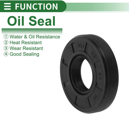 Oil Seal Rotary Shaft Seal NBR 22x50x10mm Black