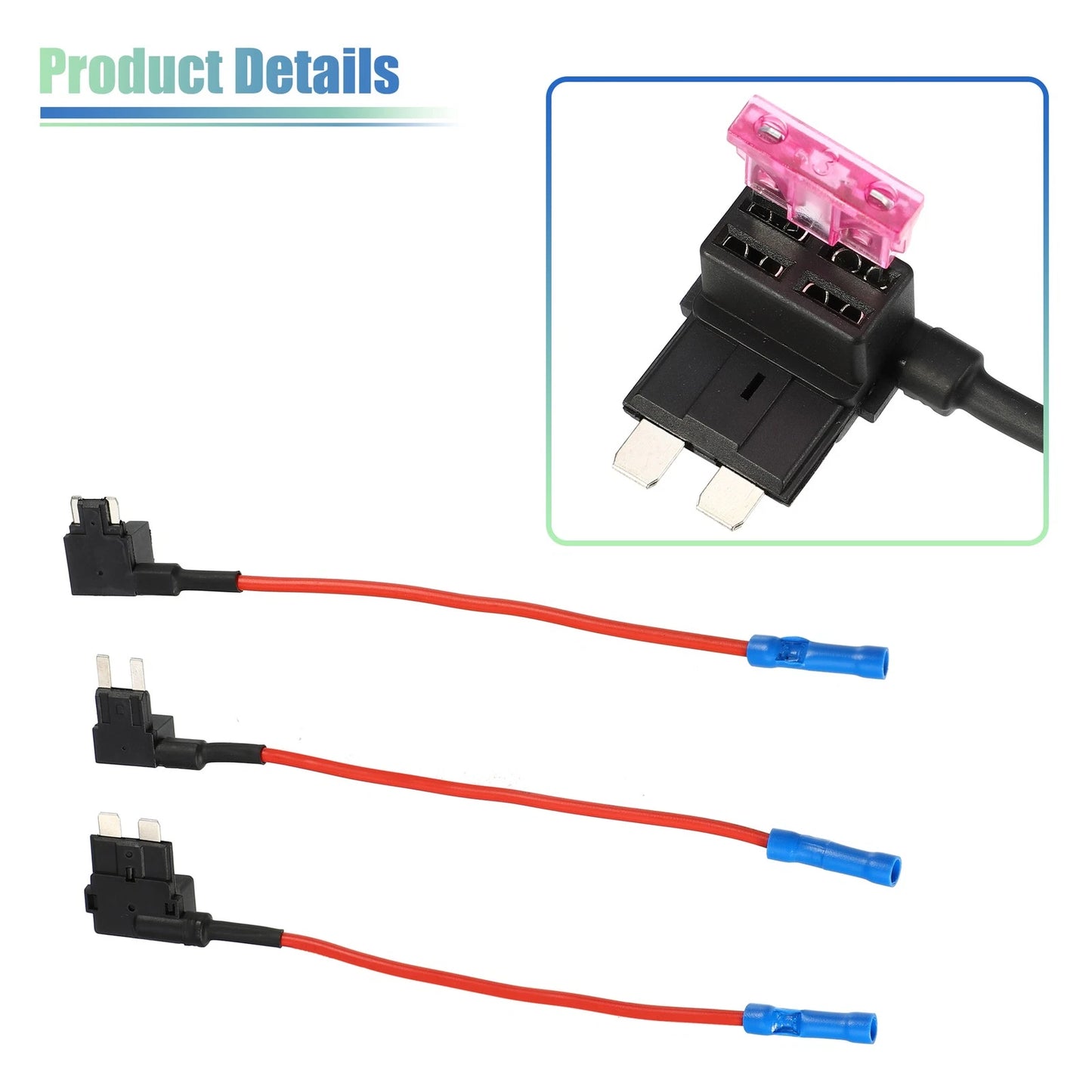 3 x Car Fuse Tap with 3 x 3A Mini Low Profile Fuses  (N/A)