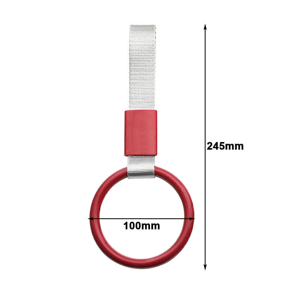 PVC Round Red JDM Tsurikawa Ring Handle Strap Charm for Subway Train & Bus