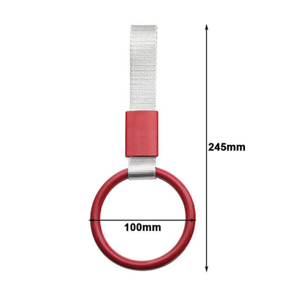 PVC Round Red JDM Tsurikawa Ring Handle Strap Charm for Subway Train & Bus