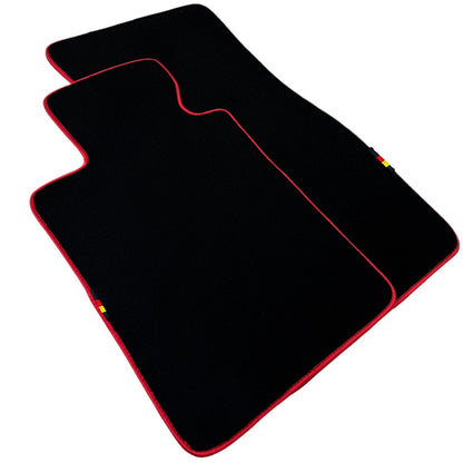 Black Floor Mats for BMW 1 Series E82 2-Door Coupe (2006-2013) Red Trim