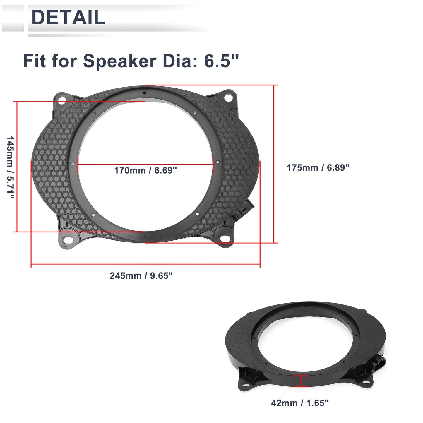 6.5" Speaker Spacer Ring Adaptor for Toyota (2013-2024)