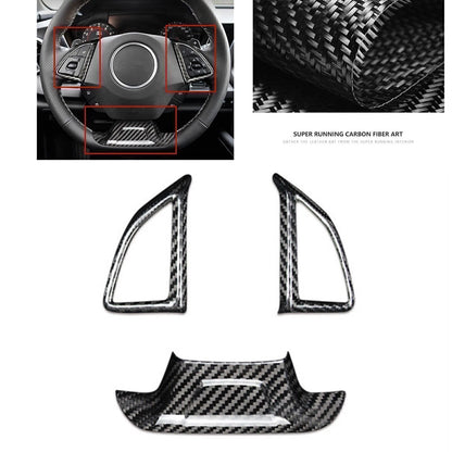 3 x Steering Wheel Covers for Chevrolet Camaro (2016-2024) Carbon