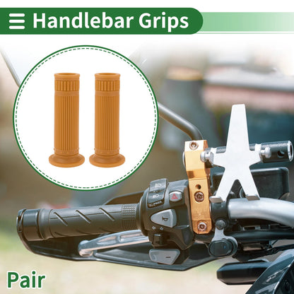 Hand Grips Cover 25mm Handlebar TPU Brown Yellow for Motorcycle