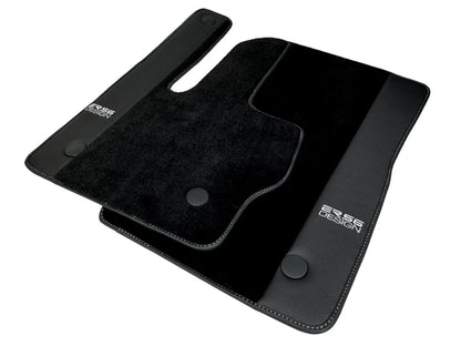 Black Floor Mats for Mercedes-Benz G Class W461 (1979-2008) with Leather