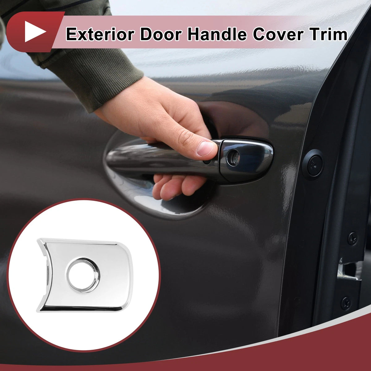 Silver Tone Exterior Door Handle Cover Trim for Nissan Sentra (2013-2019)