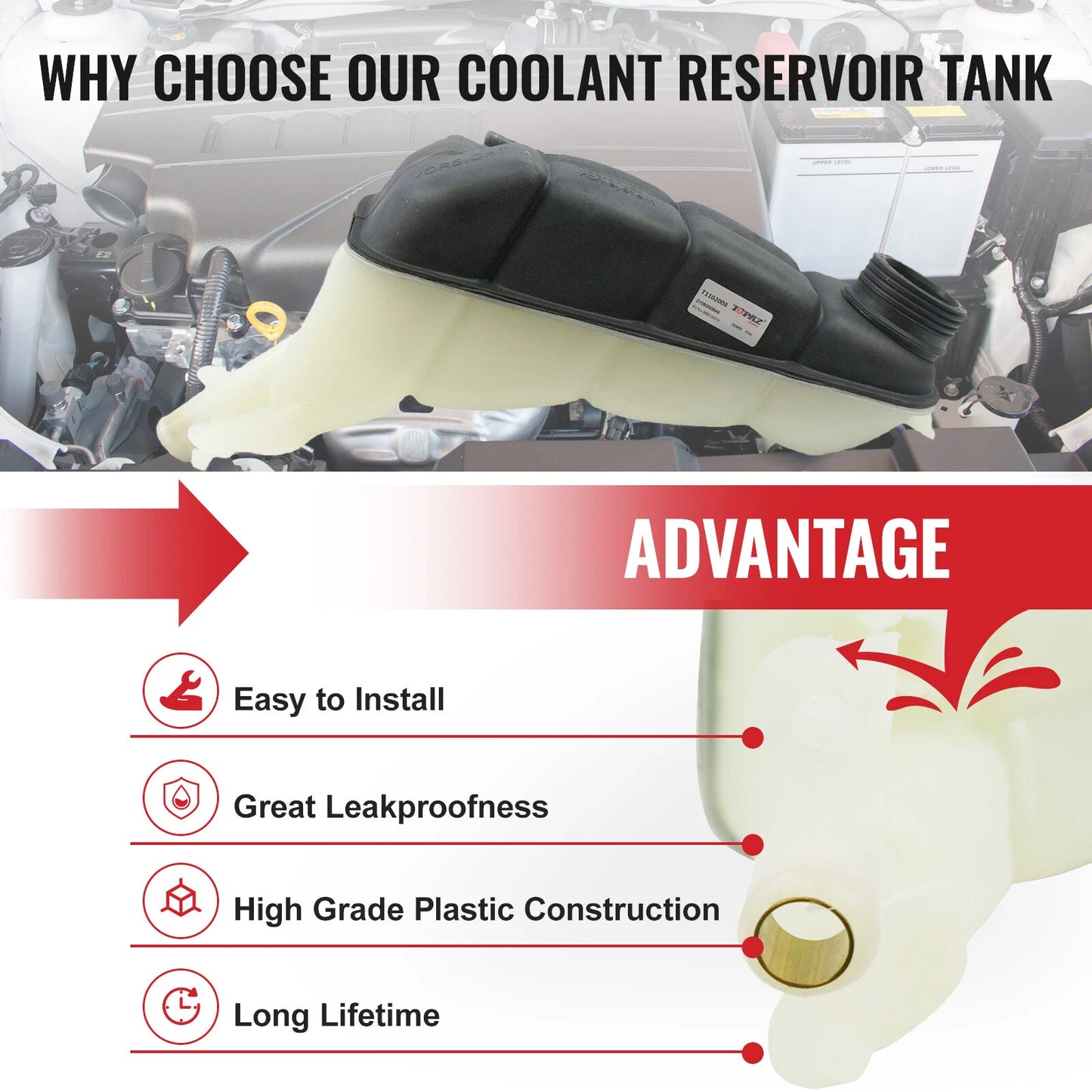 Coolant Expansion Tank for Mercedes W210 S210 E200 E280 E320 (1996-2002)