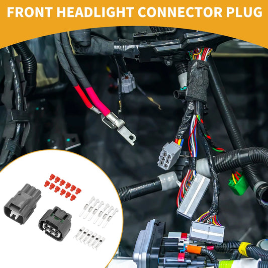 6 Pin Front Headlight Connector Plug Plastic Black for Toyota