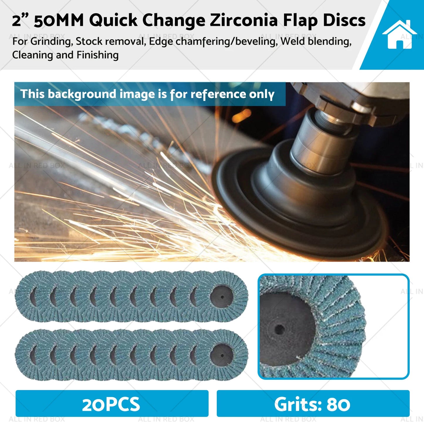 20 x 2" Zirconia Flap Discs for Metal Sanding