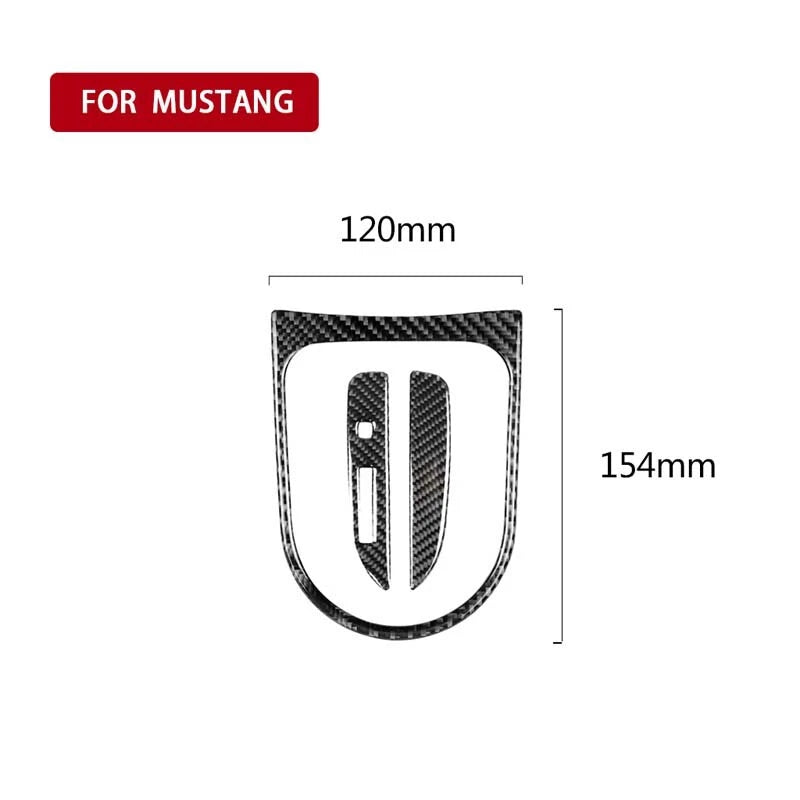 Carbon Fiber Interior Gear Shift Surround Cover Trim For Ford Mustang 2014-2019