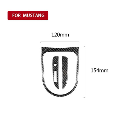 Carbon Fiber Interior Gear Shift Surround Cover Trim For Ford Mustang 2014-2019