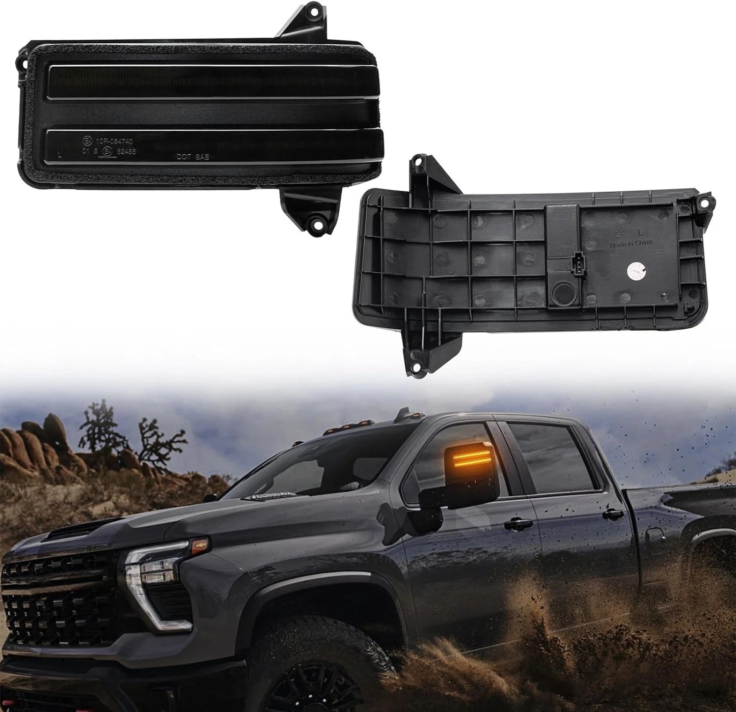Smoked LED Wing Mirror Blinker Light for GMC Sierra 2500HD/3500HD (2020–2020)