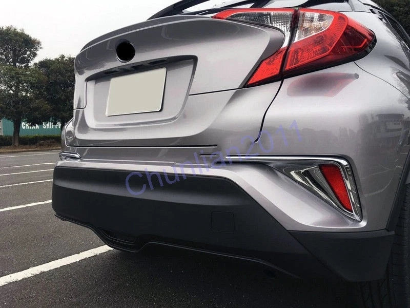 Chrome Rear Fog Light Cover Trim for Toyota C-HR (2017-2023) 2 x ABS