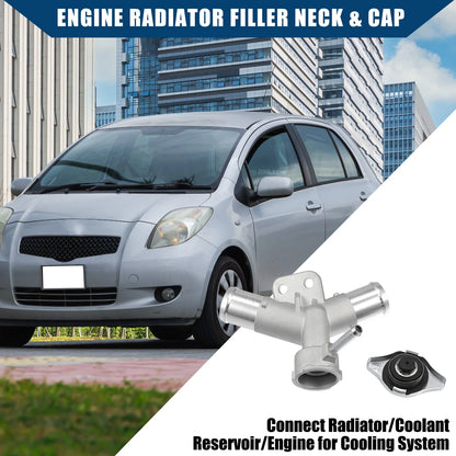Aluminum Engine Radiator Filler Neck w/ Cap for Toyota Yaris (2007–2018)
