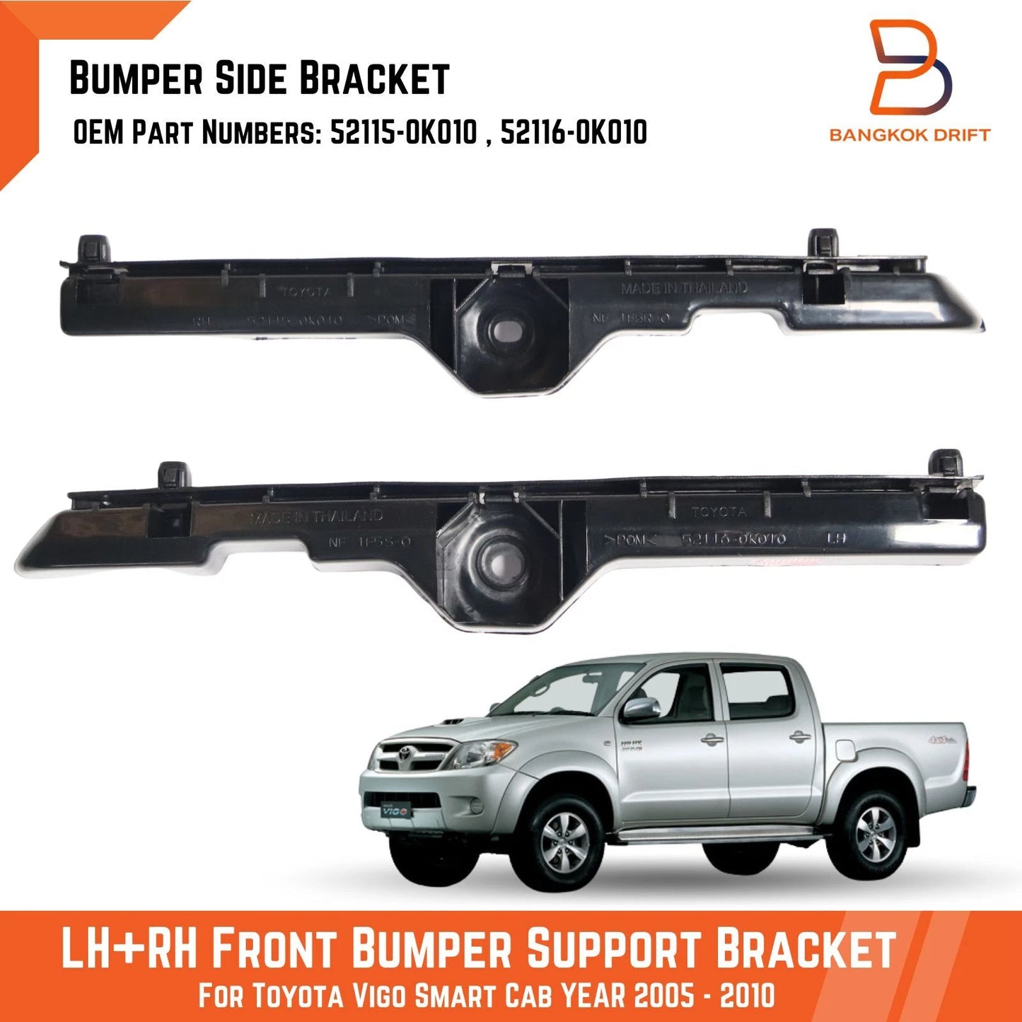 Front Bumper Slide Guard Support Bracket for Toyota Hilux (2005-2011)