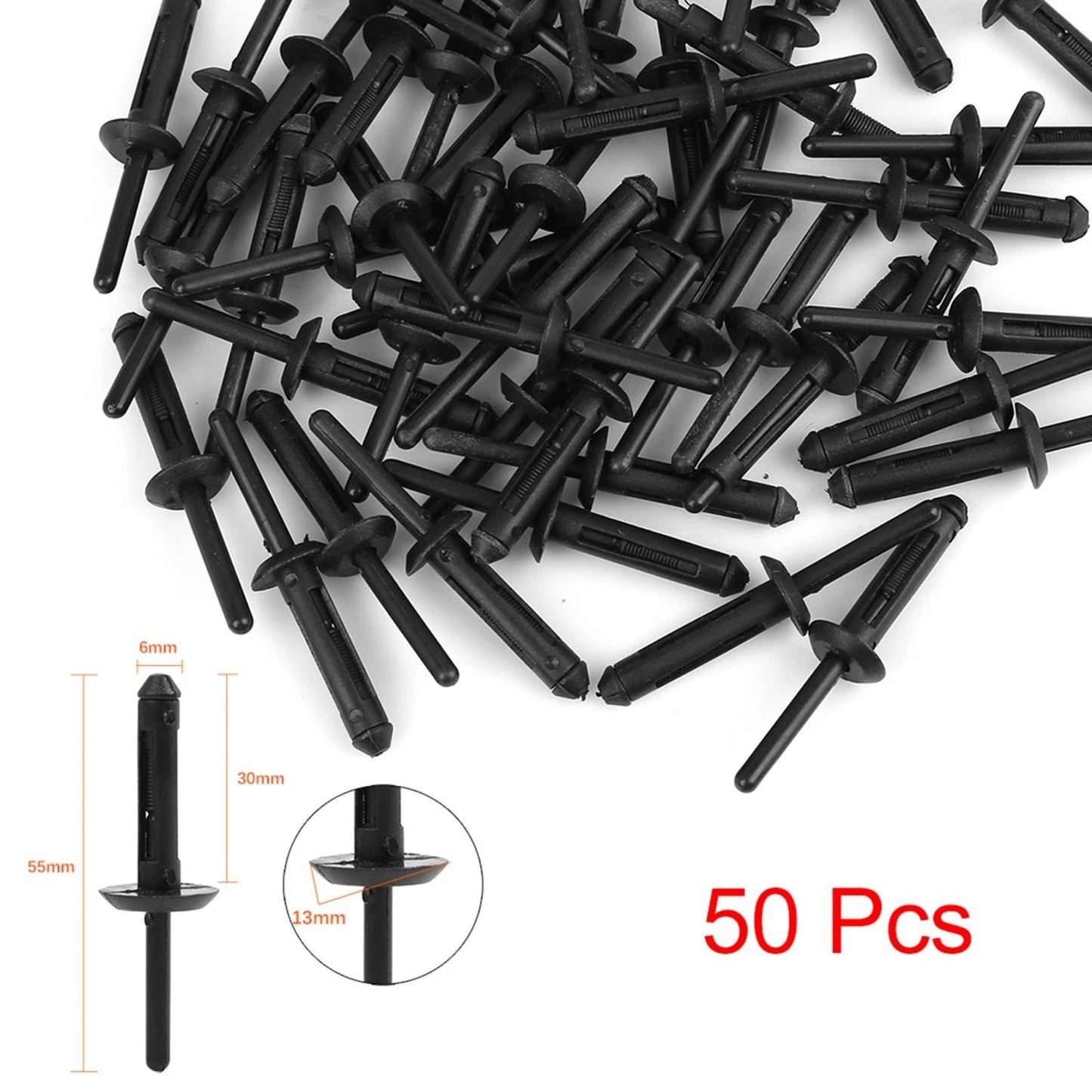 50pcs Plastic Rivet Clips for Jeep Wrangler (2007-2018)