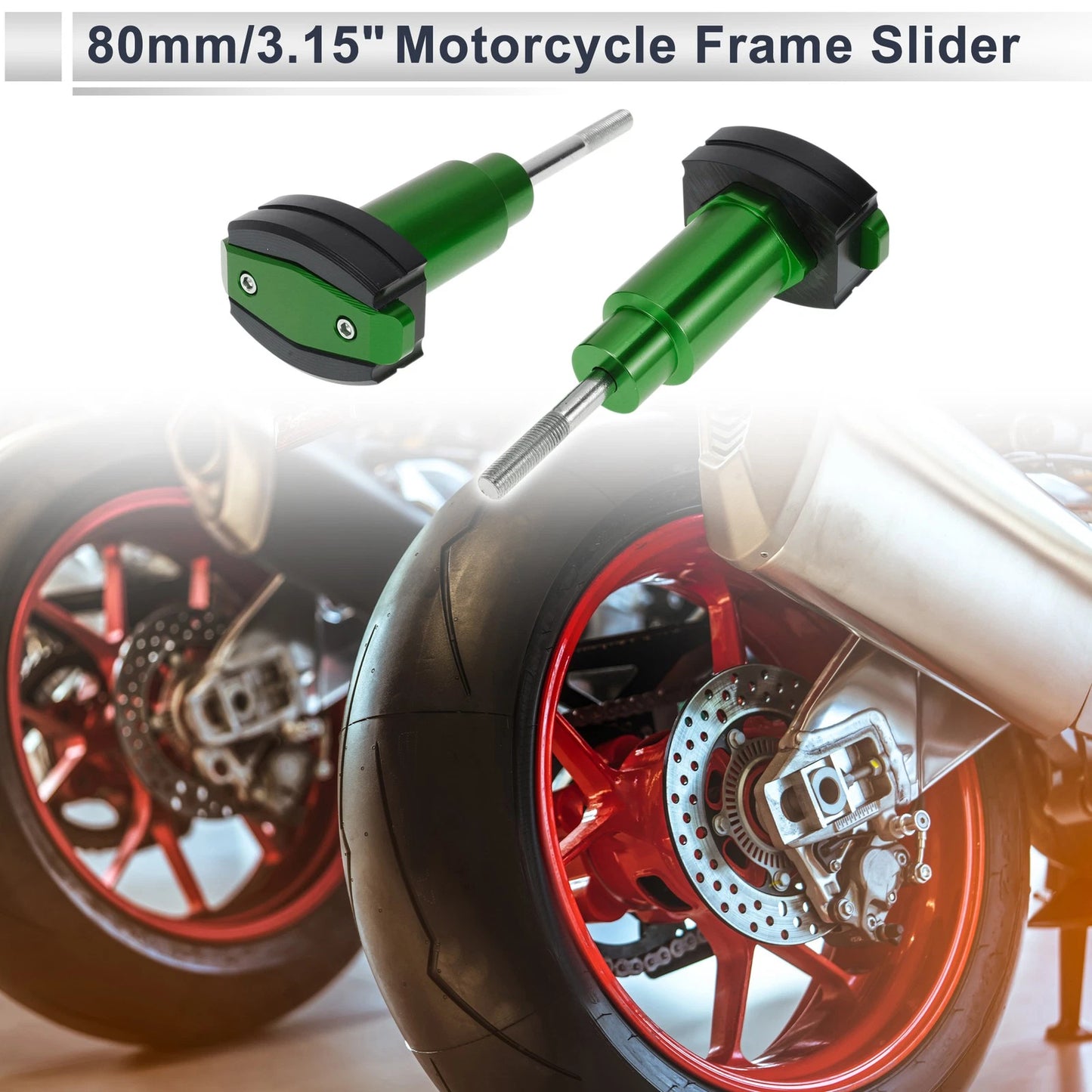 2 x 1.1" Aluminum Alloy Plastic Motorcycle Slider Frame for Motorcycle