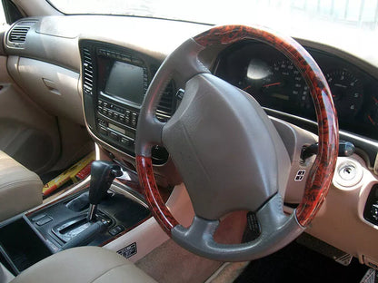 Steering Wheel Wood Grain Leather Grip for Lexus LX470, Toyota Land Cruiser (1998-2007)