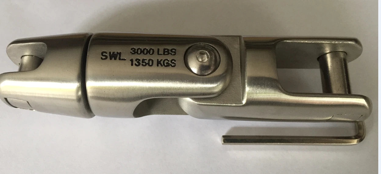 Double Anchor Swivel 8-10MM Chain SWL1350KG 316 Stainless Steel, Allen Key