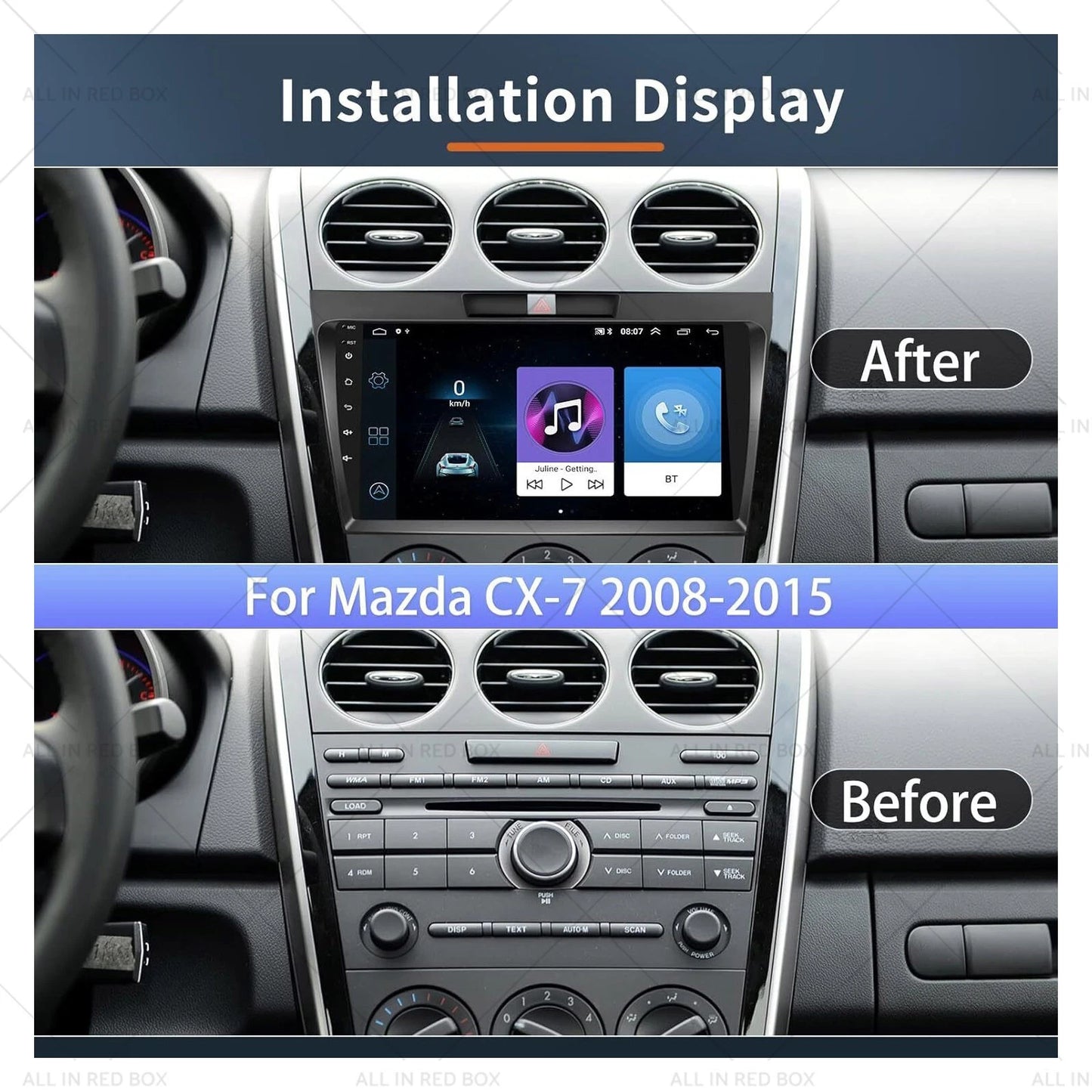9'' Touch Screen Android 13 Bluetooth In-Dash Unit for Mazda CX-7 (2008-2015)