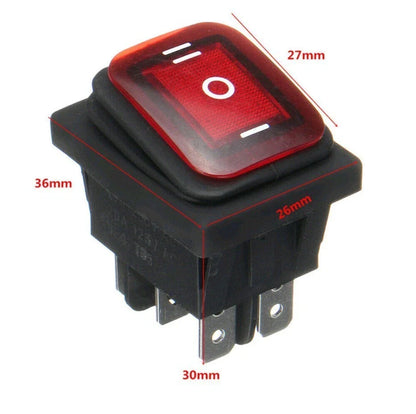 Rocker Switch Waterproof 30A 125VAC for Boat/Car with LED Light