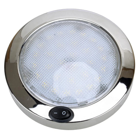 12V Stainless Steel LED Dome Light 5.5" for Boat Marine RV Cabin (N/A)