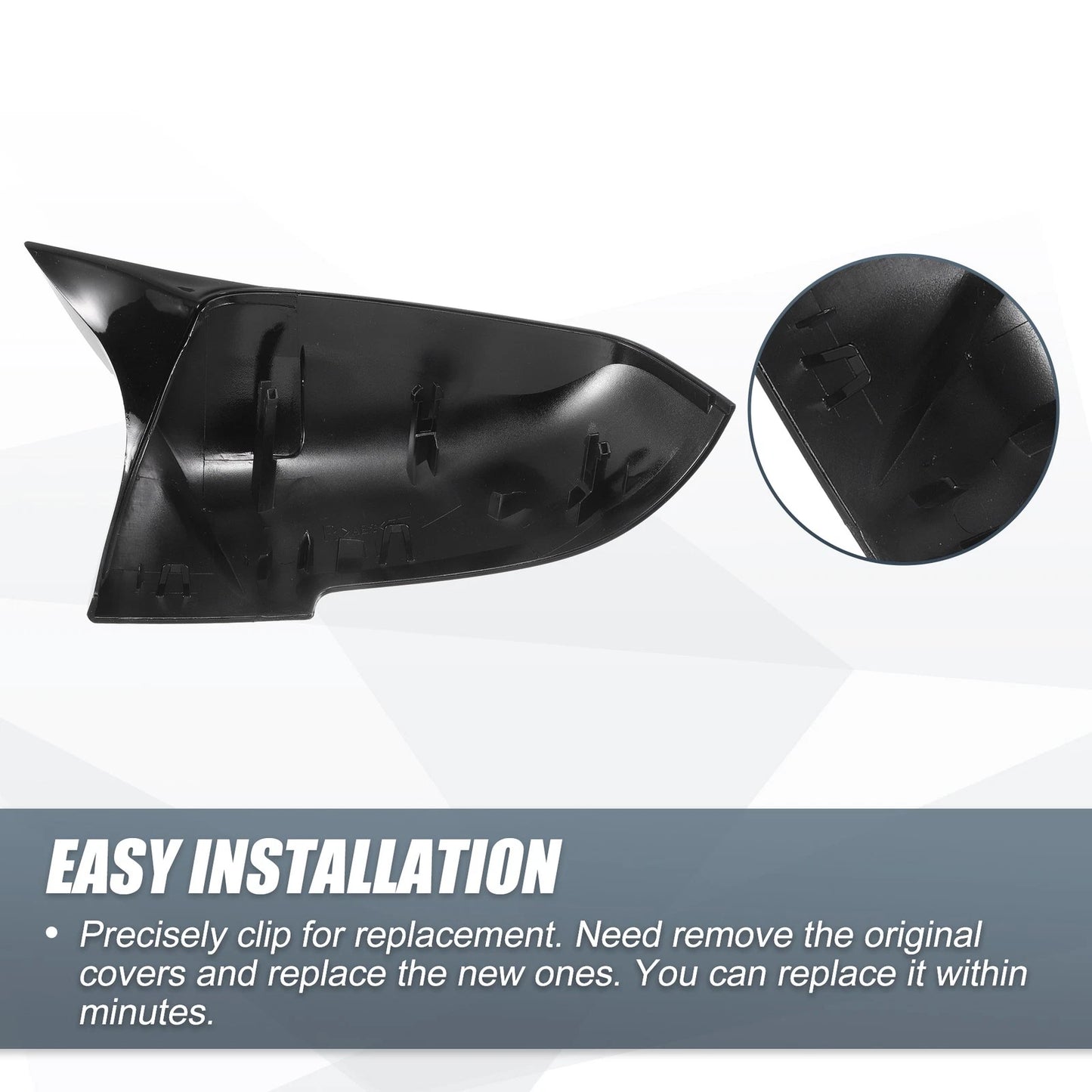 Rearview Mirror Cover Cap Gloss Black for BMW F20 F22 F23 F30 F31 F31 (2012-2019)