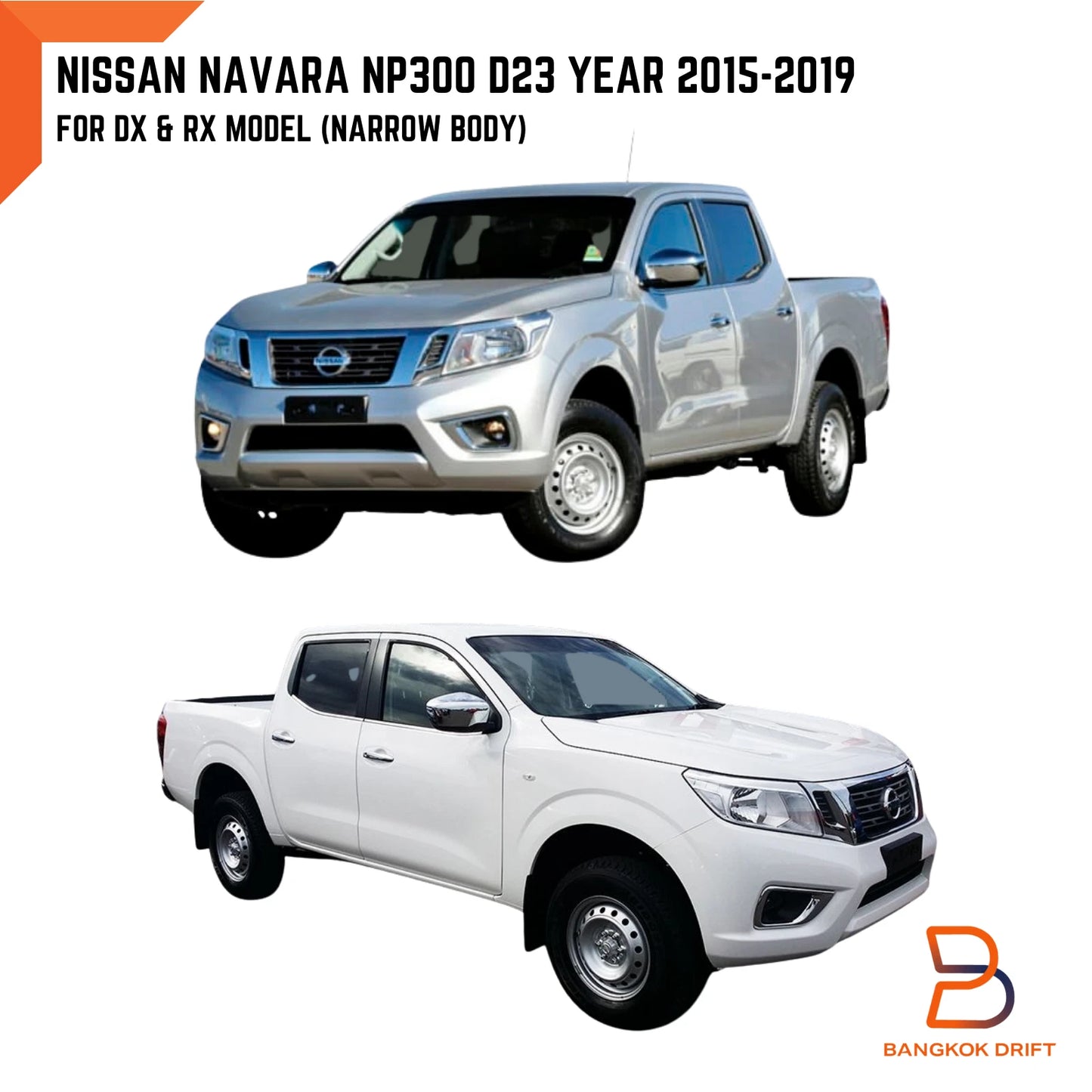 Silver Fender Flare Arch for Nissan Navara NP300 D23 2015-2019 Narrow Body