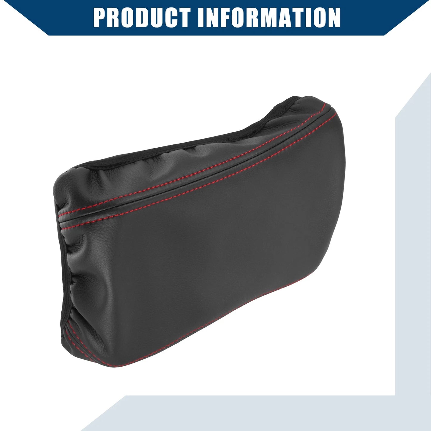 Center Console Armrest Cover for Peugeot 208 E-208 (2020-2022) Black Faux Leather